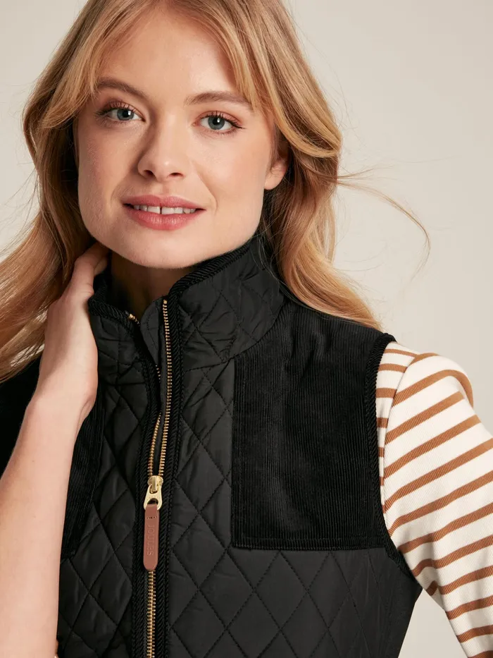 Joules Coats and Jackets Black Showerproof Diamond Quilted Gilet 8211 Women