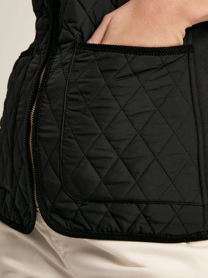Joules Coats and Jackets Black Showerproof Diamond Quilted Gilet 8211 Women