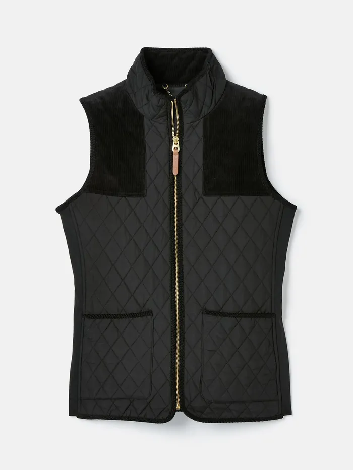 Joules Coats and Jackets Black Showerproof Diamond Quilted Gilet 8211 Women