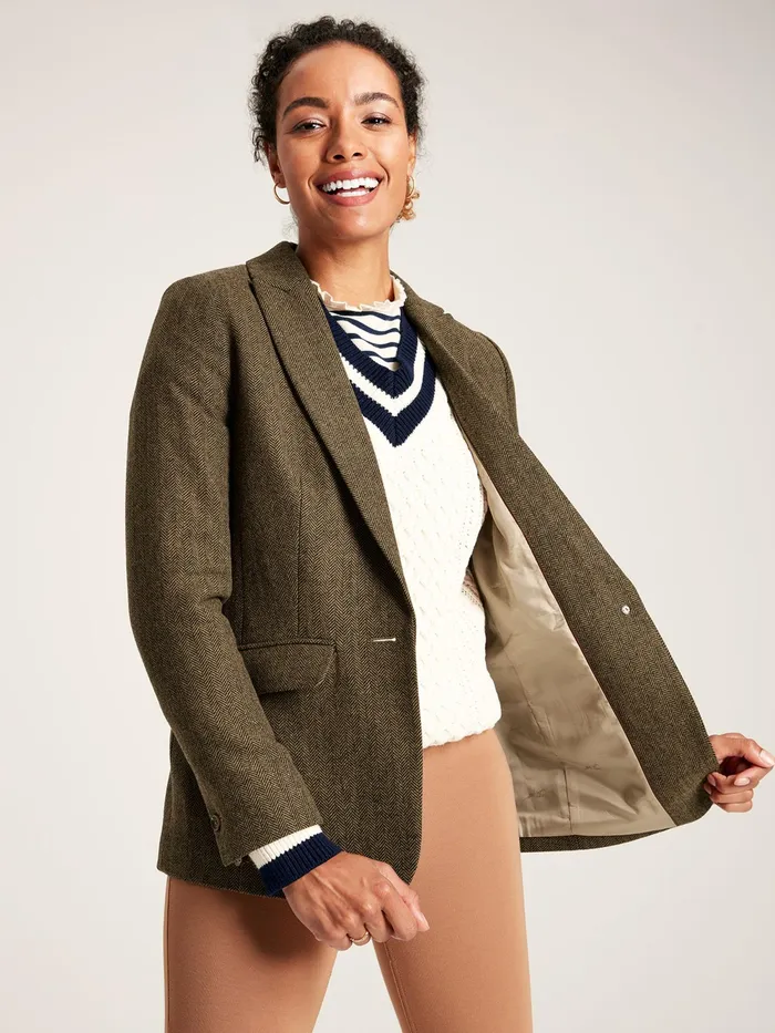 Joules Coats and Jackets Brown Tweed Blazer 8211 Women