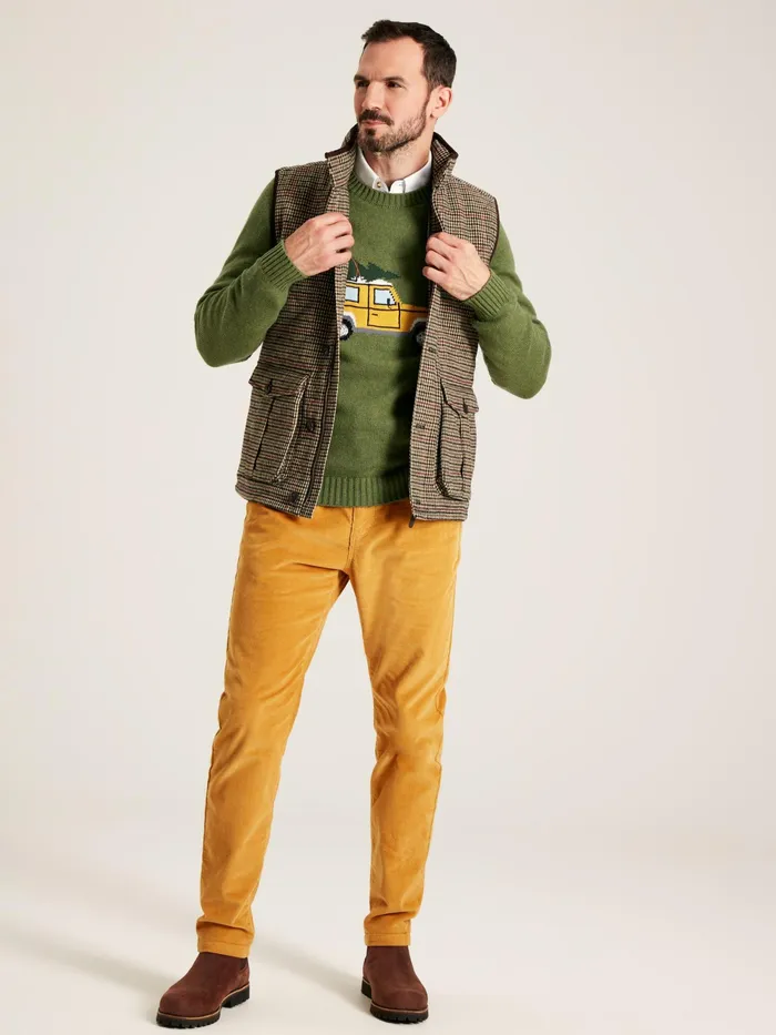 Joules Coats and Jackets Brown Tweed Gilet 8211 Men