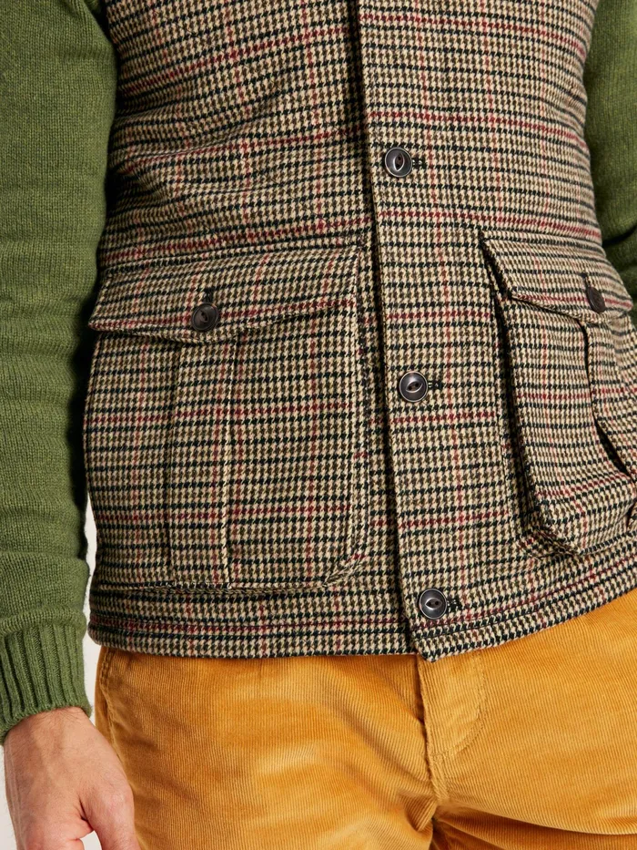 Joules Coats and Jackets Brown Tweed Gilet 8211 Men