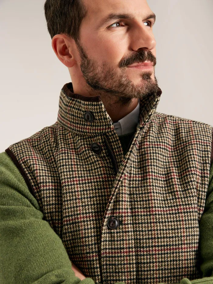 Joules Coats and Jackets Brown Tweed Gilet 8211 Men