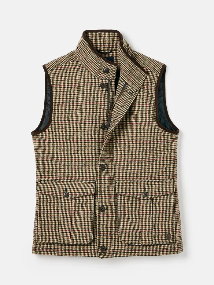 Joules Coats and Jackets Brown Tweed Gilet 8211 Men