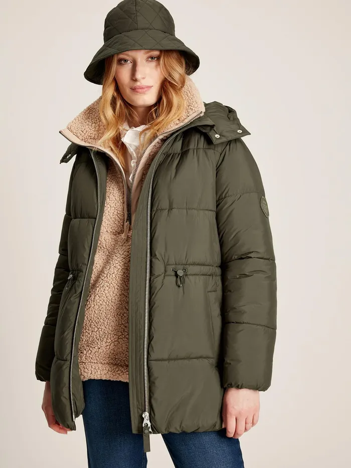 Joules Coats and Jackets Dark Green Showerproof Padded Coat 8211 Women