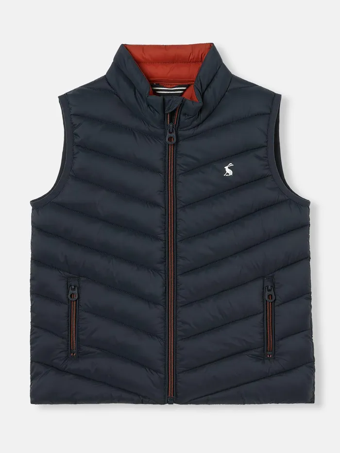 Joules Coats and Jackets Navy Blue Packable Padded Gilet 8211 Boys