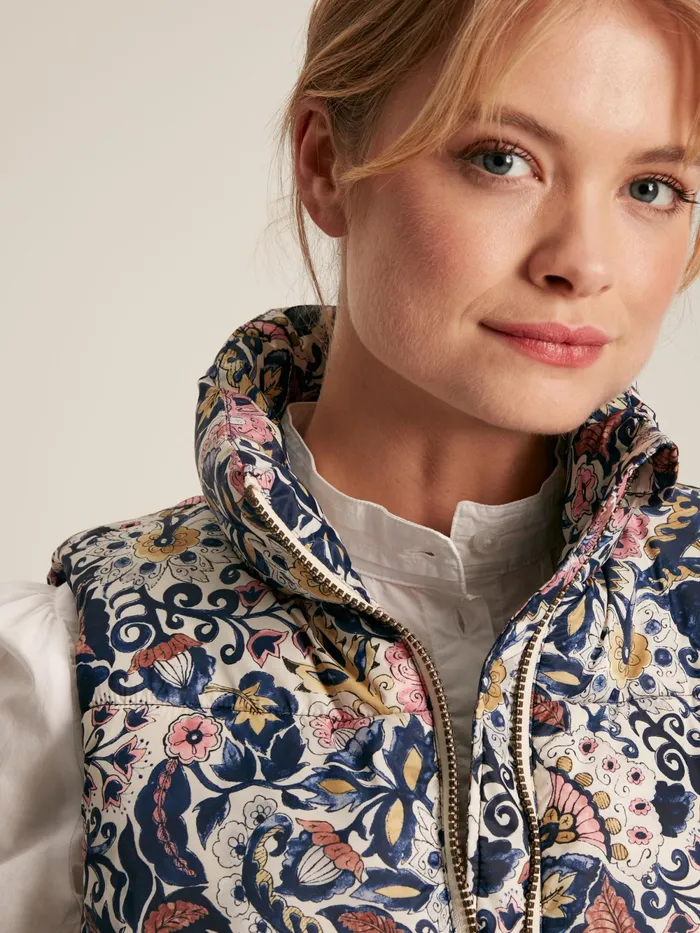 Joules Coats and Jackets Paisley Print Showerproof Padded Gilet 8211 Women