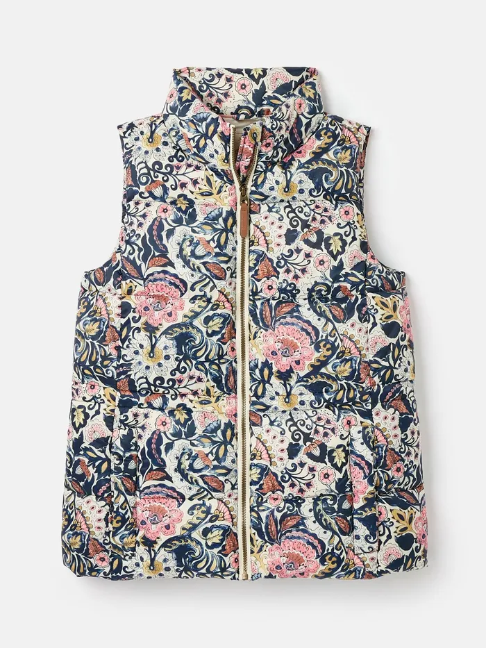 Joules Coats and Jackets Paisley Print Showerproof Padded Gilet 8211 Women