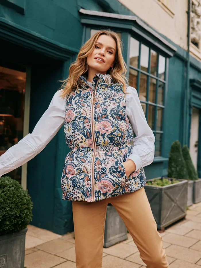 Joules Coats and Jackets Paisley Print Showerproof Padded Gilet 8211 Women
