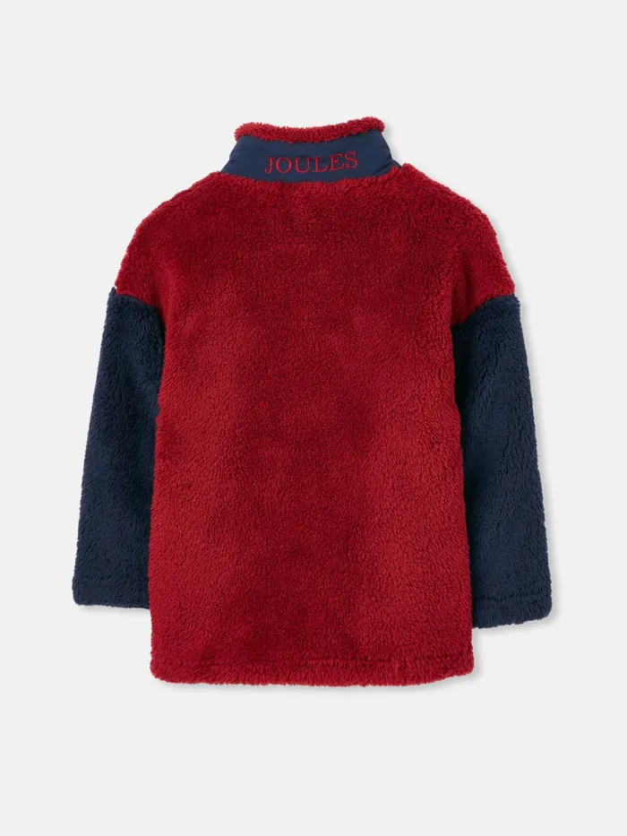 Joules Coats and Jackets RedNavy Blue Half Zip Borg Fleece 8211 Boys