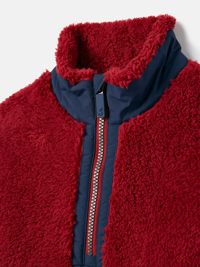 Joules Coats and Jackets RedNavy Blue Half Zip Borg Fleece 8211 Boys