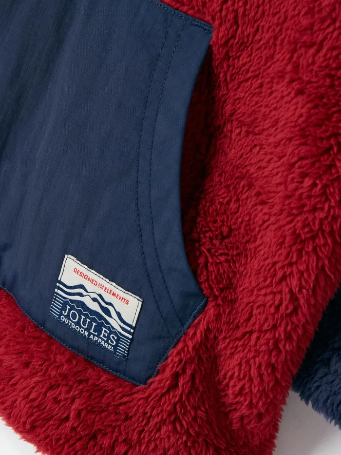 Joules Coats and Jackets RedNavy Blue Half Zip Borg Fleece 8211 Boys