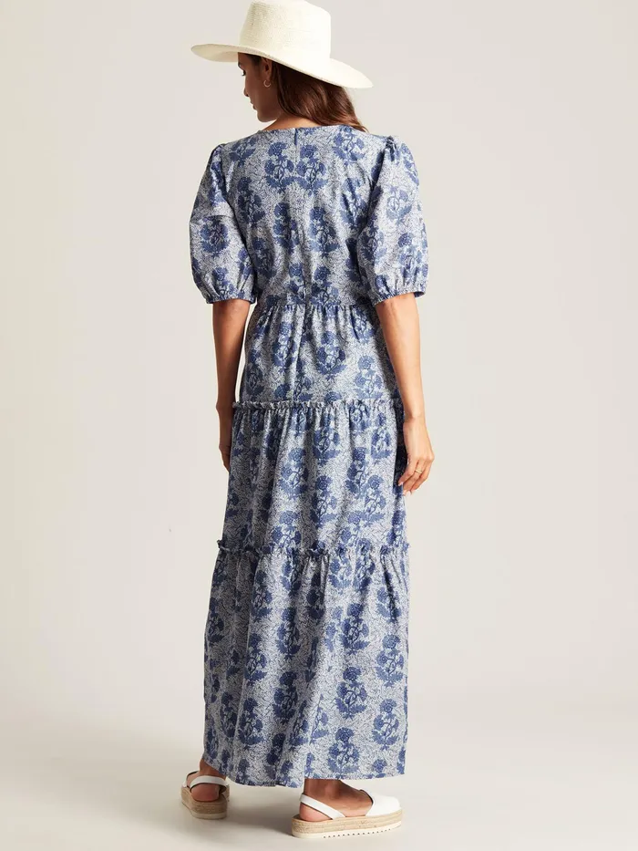 Joules Dresses Light Blue VNeck Tiered Dress 8211 Women
