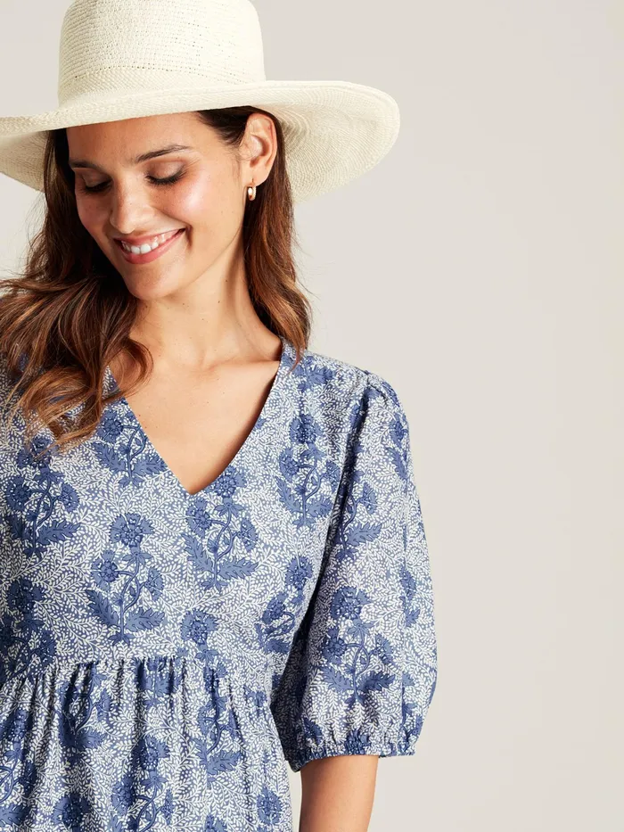 Joules Dresses Light Blue VNeck Tiered Dress 8211 Women