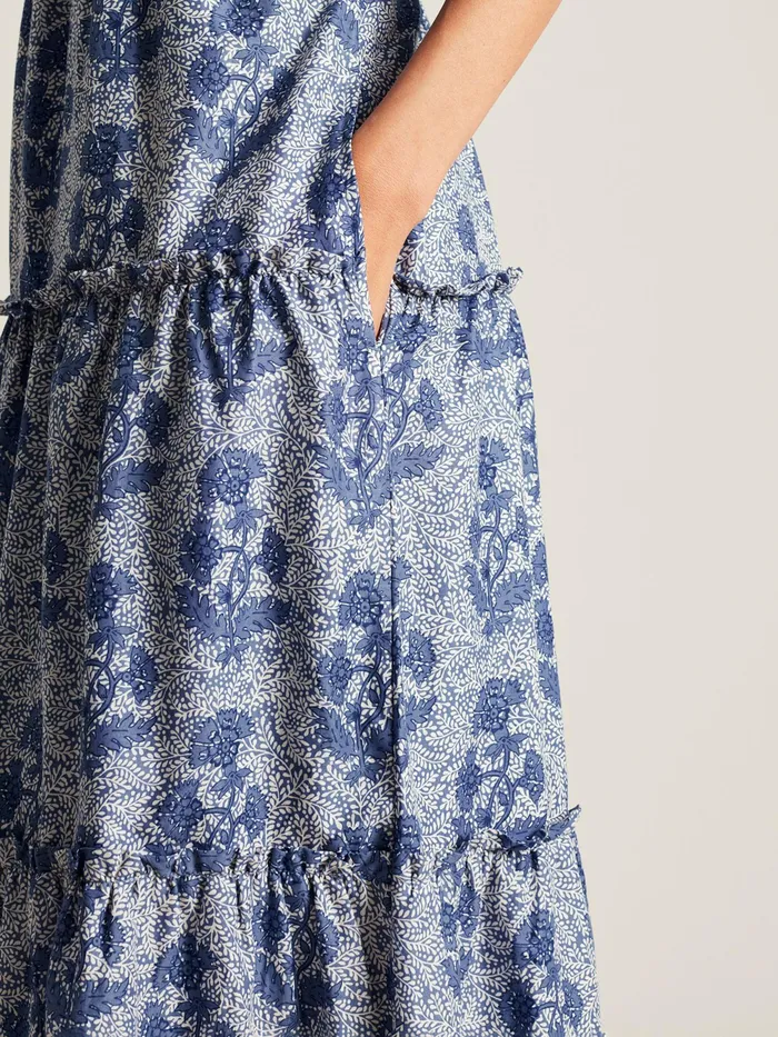 Joules Dresses Light Blue VNeck Tiered Dress 8211 Women