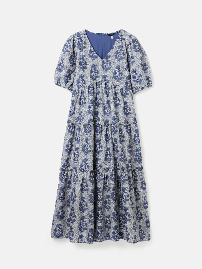 Joules Dresses Light Blue VNeck Tiered Dress 8211 Women
