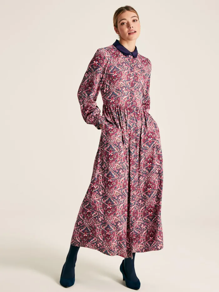 Joules Dresses Navy Blue Printed Shirt Dress 8211 Women