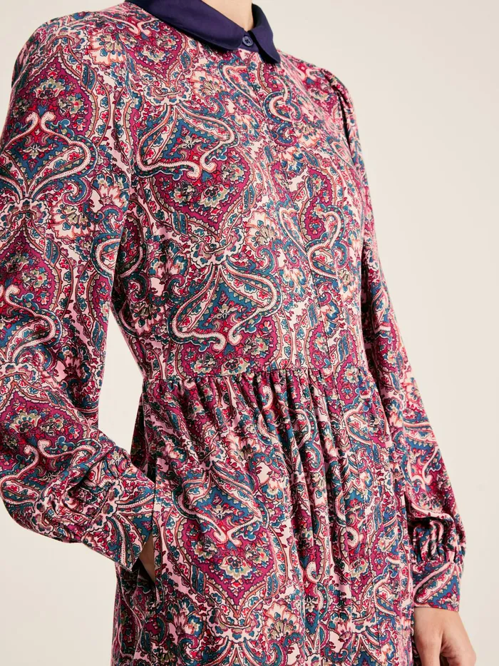 Joules Dresses Navy Blue Printed Shirt Dress 8211 Women