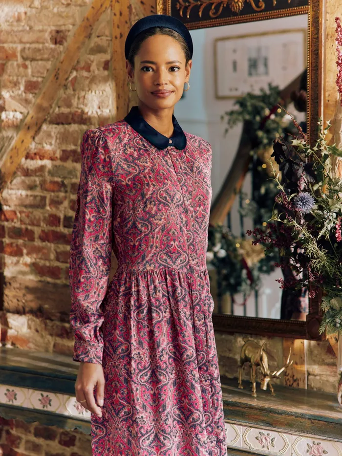Joules Dresses Navy Blue Printed Shirt Dress 8211 Women