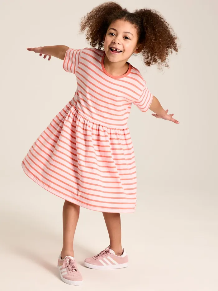 Joules Dresses Pink Stripe TShirt Dress 8211 Girls