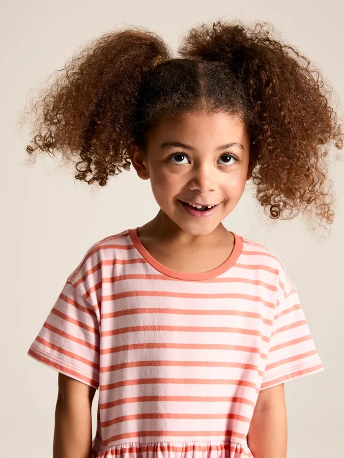 Joules Dresses Pink Stripe TShirt Dress 8211 Girls