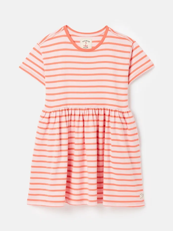 Joules Dresses Pink Stripe TShirt Dress 8211 Girls