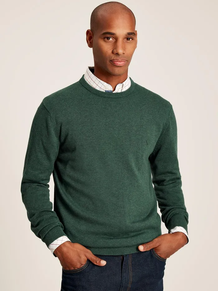Joules Knitwear Green Cotton Crew Neck Jumper 8211 Men