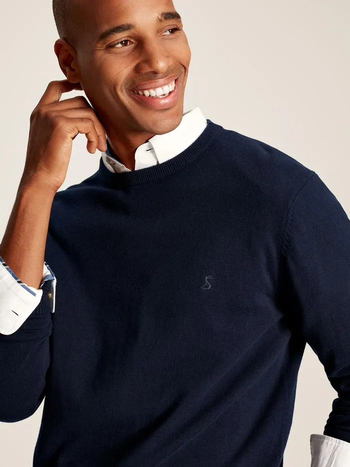 Joules Knitwear Navy Cotton Crew Neck Jumper 8211 Men