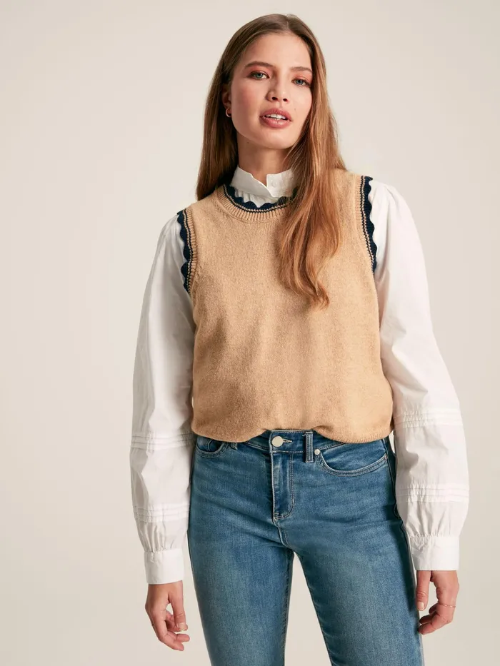Joules Knitwear Oatmeal Knitted Tank Top 8211 Women