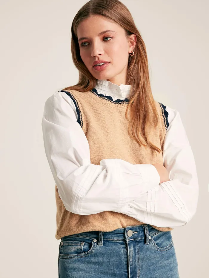 Joules Knitwear Oatmeal Knitted Tank Top 8211 Women