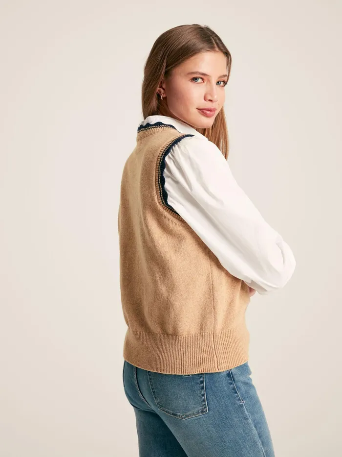 Joules Knitwear Oatmeal Knitted Tank Top 8211 Women