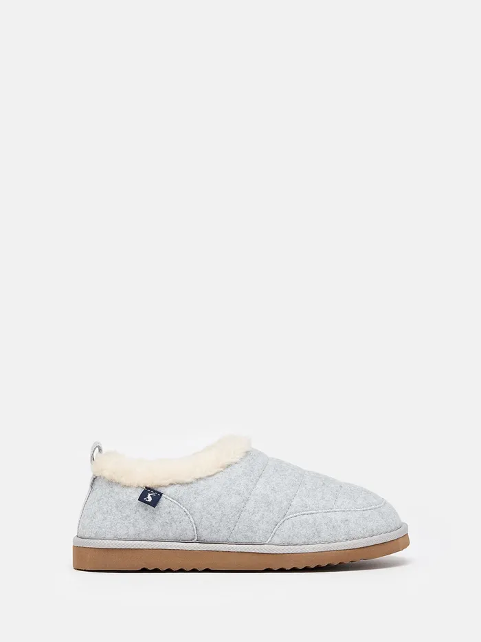 Joules Nightwear Grey Faux Fur Lined Slippers 8211 Women