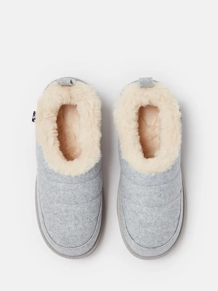 Joules Nightwear Grey Faux Fur Lined Slippers 8211 Women