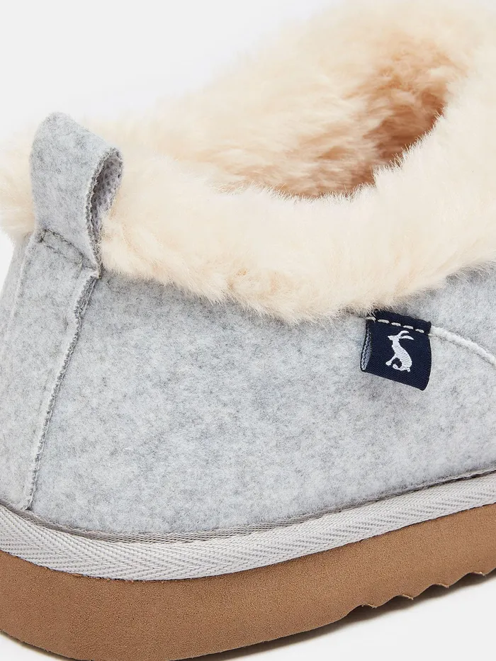 Joules Nightwear Grey Faux Fur Lined Slippers 8211 Women
