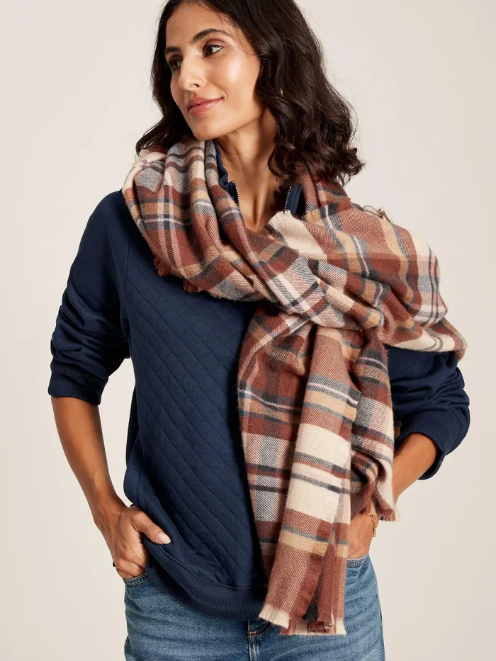 Joules Scarves Brown Oversized Blanket Scarf 8211 Women