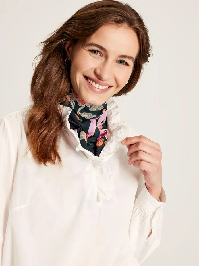 Joules Scarves Grey Printed Square Scarf 8211 Women