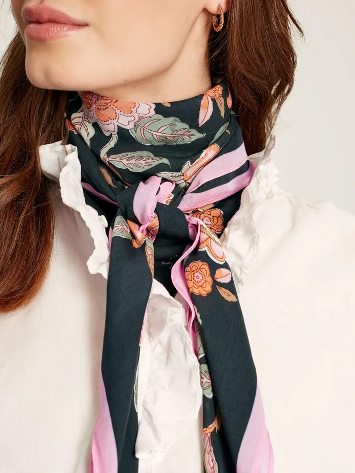 Joules Scarves Grey Printed Square Scarf 8211 Women
