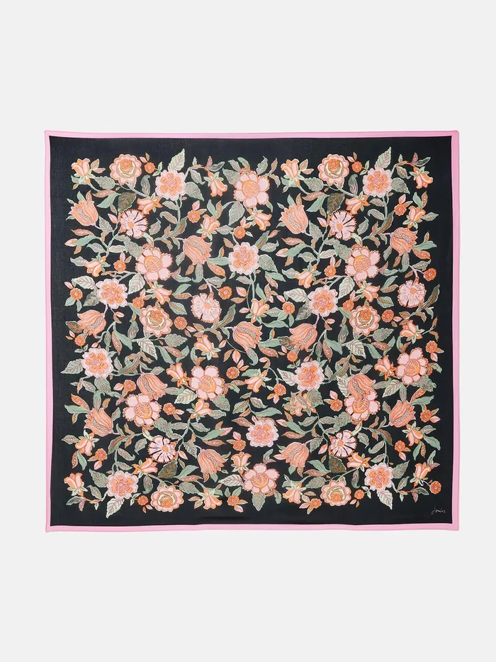 Joules Scarves Grey Printed Square Scarf 8211 Women