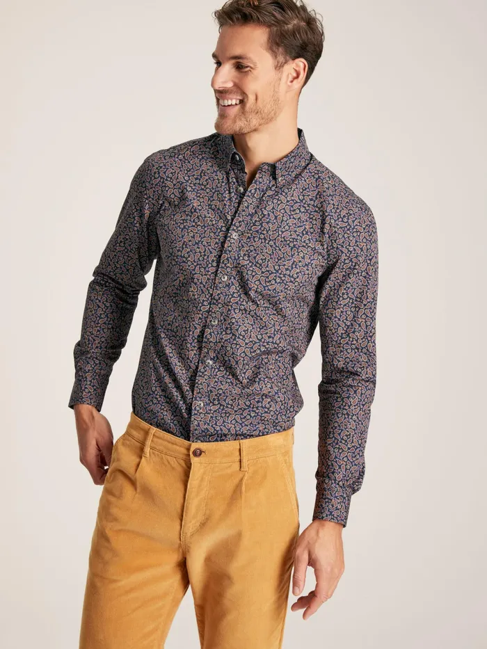 Joules Shirts Navy Paisley Cotton Shirt 8211 Men