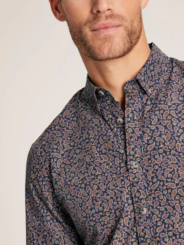 Joules Shirts Navy Paisley Cotton Shirt 8211 Men