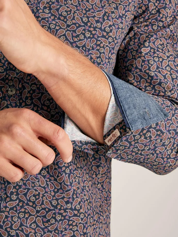 Joules Shirts Navy Paisley Cotton Shirt 8211 Men