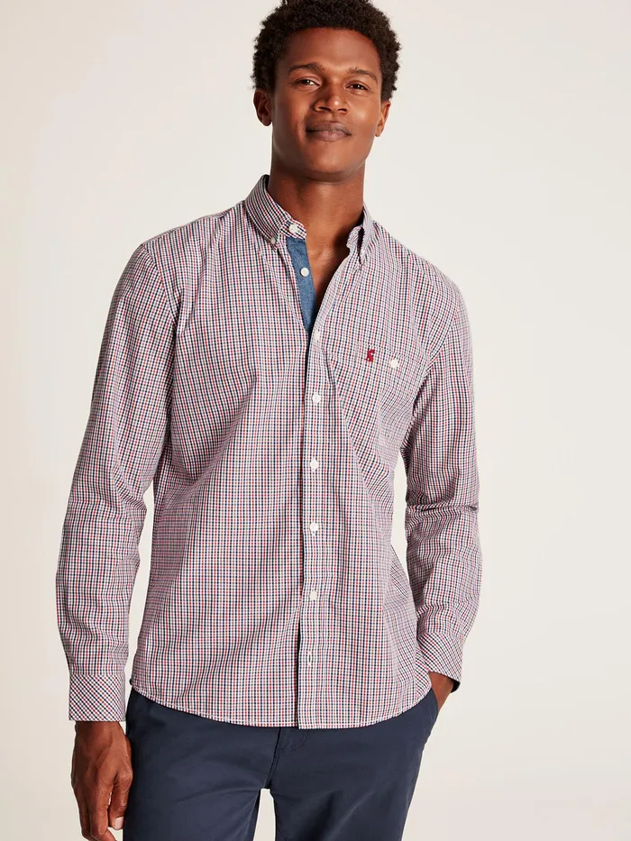 Joules Shirts NavyRed Gingham Classic Fit Poplin Shirt 8211 Men