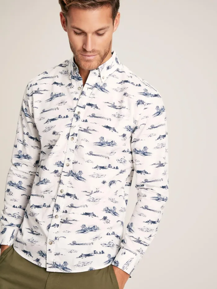 Joules Shirts White Print Cotton Shirt 8211 Men