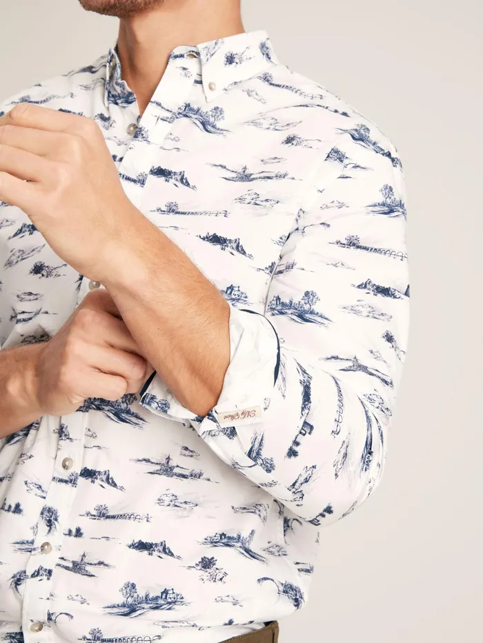 Joules Shirts White Print Cotton Shirt 8211 Men