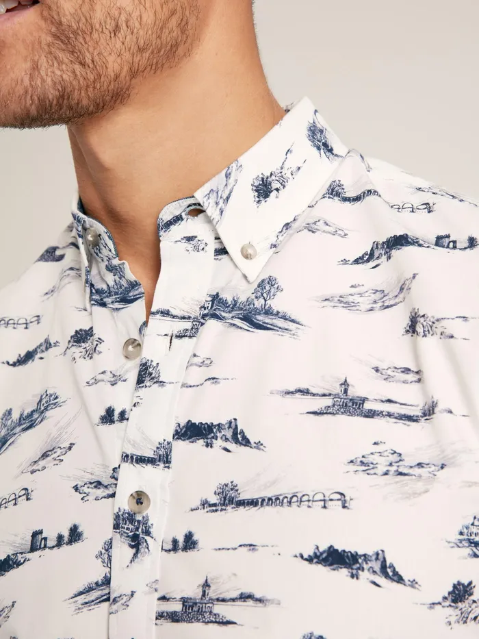 Joules Shirts White Print Cotton Shirt 8211 Men