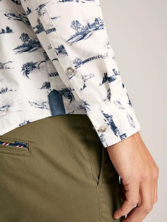 Joules Shirts White Print Cotton Shirt 8211 Men