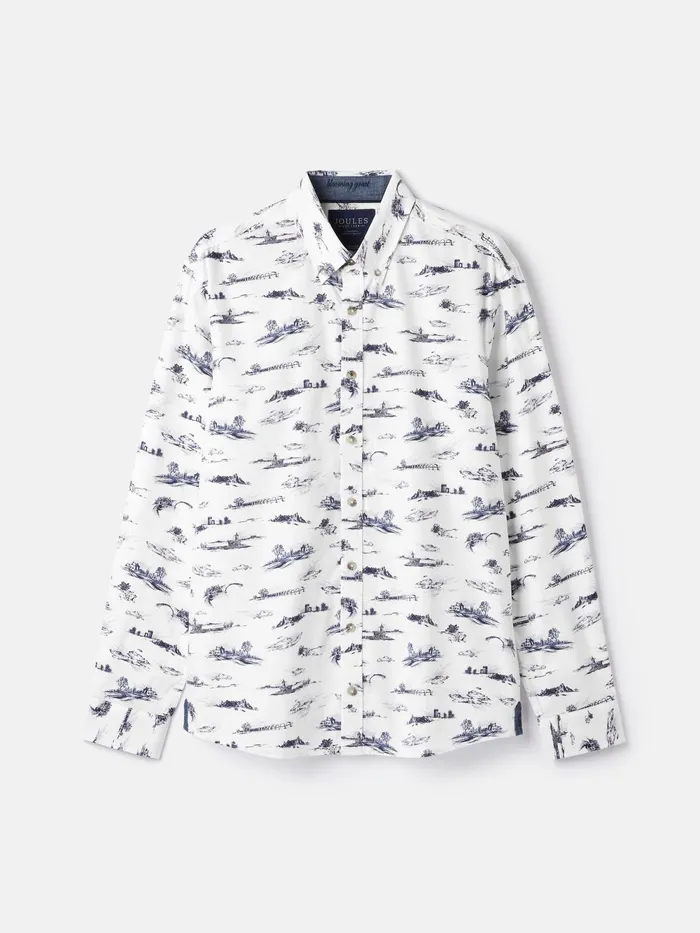Joules Shirts White Print Cotton Shirt 8211 Men