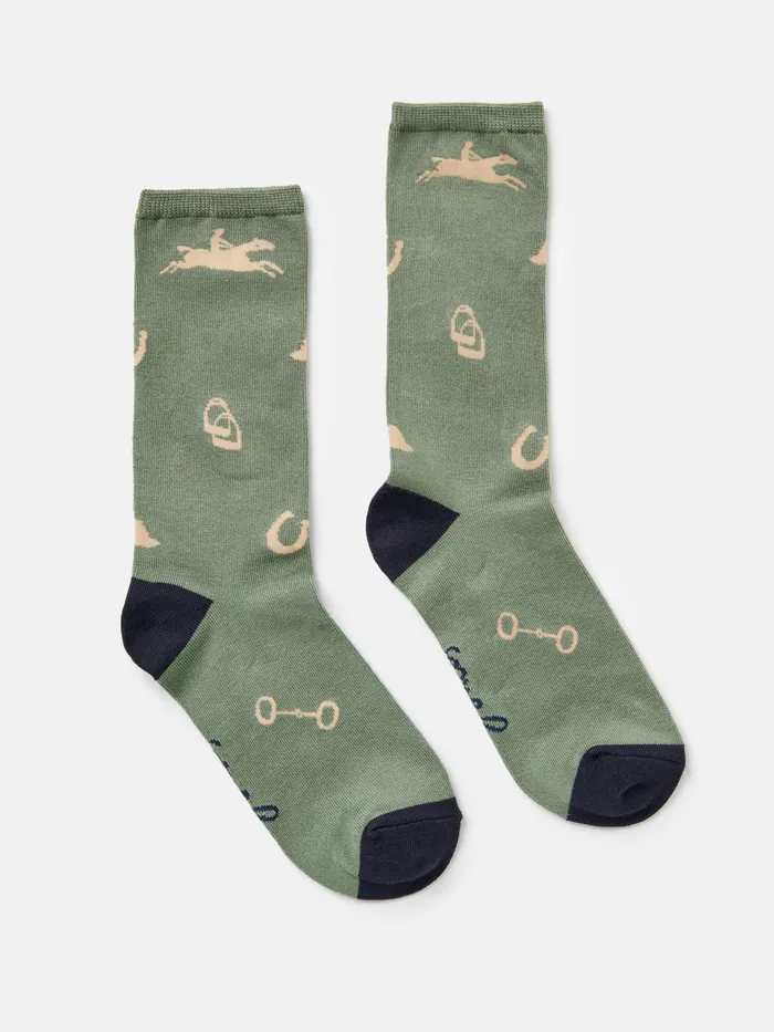 Joules Socks and Tights Green Equestrian Ankle Socks 8211 Women