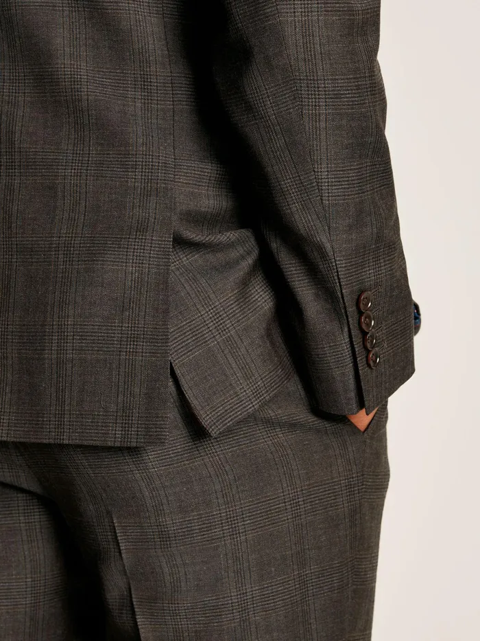 Joules Suits and Tailoring Brown Trimmed Check Suit Jacket 8211 Men