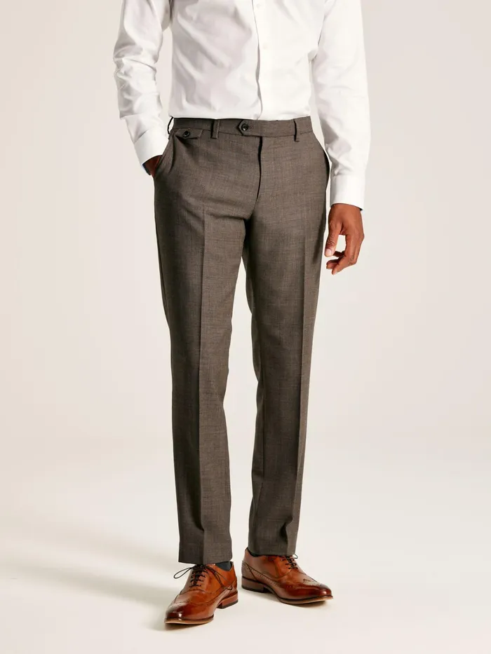 Joules Suits and Tailoring Neutral Textured Suit Trousers 8211 Men